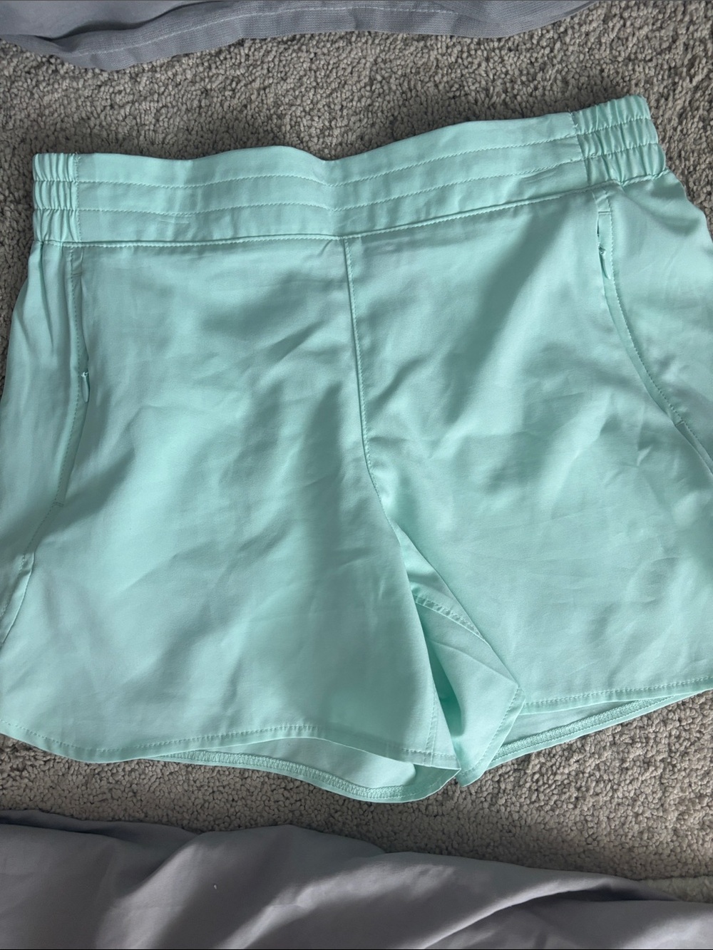 Lands' End Light Mint Athletic Shorts with Pockets
